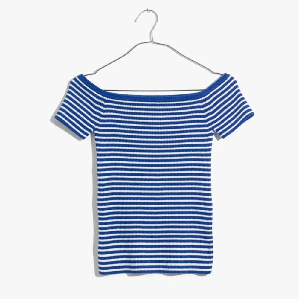 Madewell off-the-shoulder stripe sweater XS